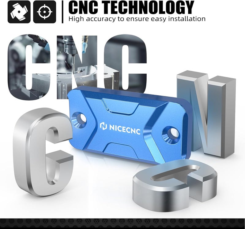 NICECNC Motorcycle Front Brake Fluid Reservoir Cover Compatible with Yamaha YZ85 2002-2023 YZ65 2018-2023 YZ125 2001-2007 YZ250 2001-2007,Billet Aluminum CNC-Machined,See Fitment - Image 5